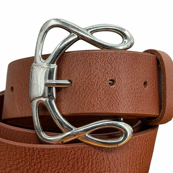 Silpada Designs Leather Belt Women XXL Brown Equestrian Western Cowgirl Silver main image 4
